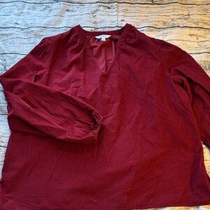 Burgundy Fine Wale Corduroy top